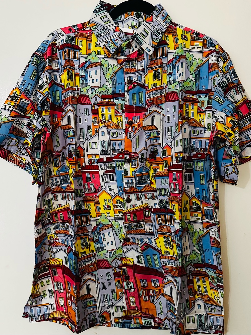 Men's La Davina Costiera Short SleevePrinted Coastal Button Down Shirt